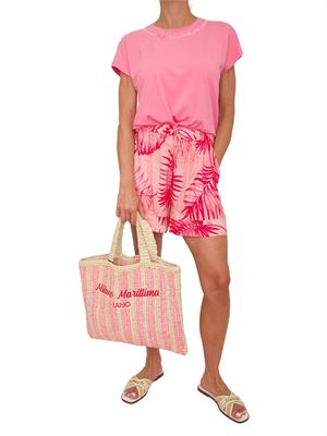 T-shirt rosa Liu Jo donna con stampa lettering sul collo in DONNA