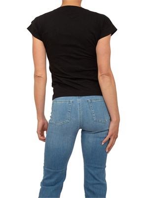 T-shirt nera Nenette maniche corte e logo monogram tono su tono in DONNA