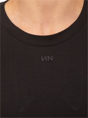 T-shirt nera Nenette maniche corte e logo monogram tono su tono in DONNA