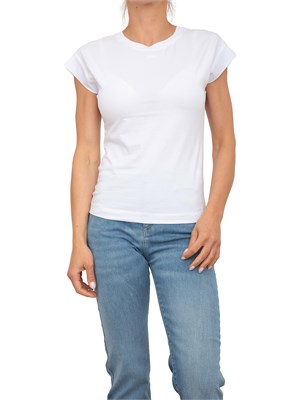 T-shirt bianca Nenette maniche corte e logo monogram tono su tono in DONNA