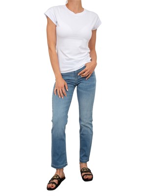 T-shirt bianca Nenette maniche corte e logo monogram tono su tono in DONNA