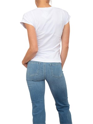T-shirt bianca Nenette maniche corte e logo monogram tono su tono in DONNA