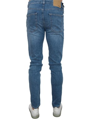 Jeans 5 tasche Siviglia blu denim in cotone stretch in UOMO