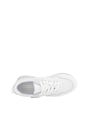 Sneakers bianche Liu Jo in pelle e mesh con logo LJ metallico in DONNA