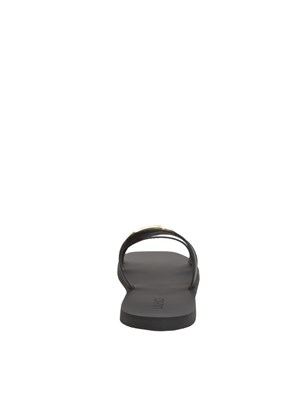 Ciabatte flat Liu Jo in pelle nera con maxi logo monogram in DONNA