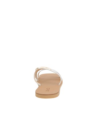 Ciabatte flat Liu Jo in pelle bianca con maxi logo monogram in DONNA
