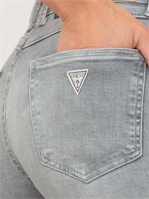 Pantalone denim cinque tasche Guess Jeans in misto cotone grigio in DONNA