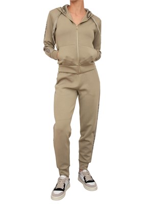 Pantaloni jogger verdi Guess Jeans donna con banda logo laterale in DONNA