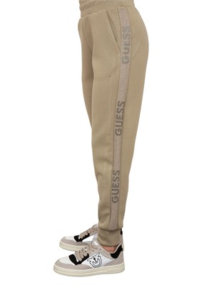 Pantaloni jogger verdi Guess Jeans donna con banda logo laterale in DONNA
