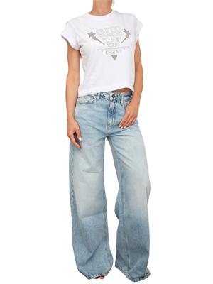 Jeans chiaro donna Guess Jeans modello relaxed con lavaggio scolorito in DONNA