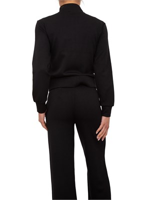 Felpa nera Guess Jeans donna con collo alto e logo lettering in DONNA