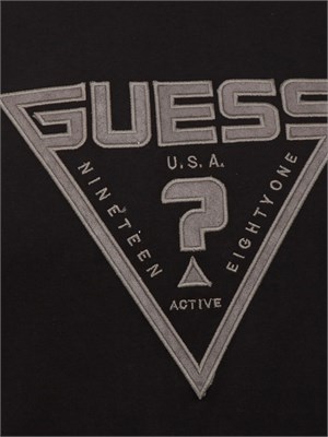 T-shirt uomo Guess Jeans in cotone nero con maxi logo davanti in UOMO