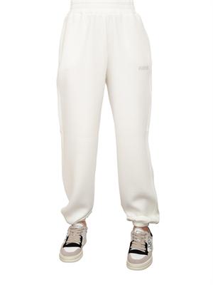Pantalone jogger bianco Guess Jeans donna con logo strass in DONNA