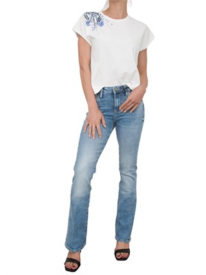 Jeans 5 tasche Guess Jeans donna lavaggio medio effetto used in DONNA