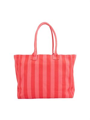 Shopping bag Liu Jo donna a righe rosa e rosse con patch logo in DONNA