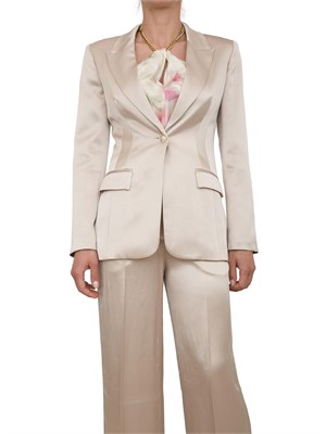 Giacca monopetto donna Guess by Marciano in viscosa di raso beige in DONNA