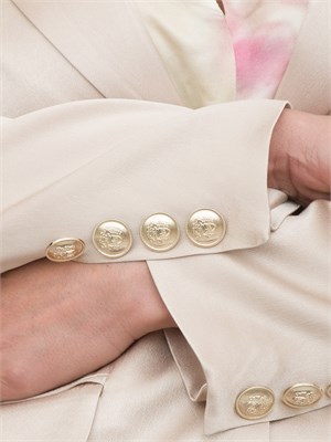 Giacca monopetto donna Guess by Marciano in viscosa di raso beige in DONNA