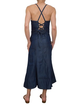 Abito midi Guess Jeans in lyocell di denim scuro superleggero in DONNA
