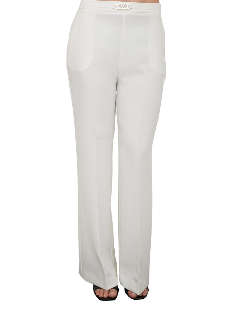 Pantaloni donna bianchi Guess by Marciano con taglio dritto e piega