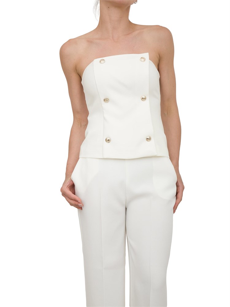 Top corsetto bianco Guess by Marciano con bottoni dorati
