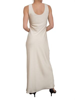 Abito lungo Kocca avorio effetto raso design minimal con catena oro in DONNA