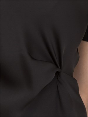 Abito elegante Kocca nero effetto raso con drappeggio in DONNA