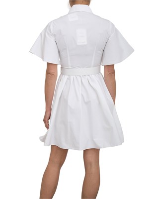 Abito corto Kocca in cotone bianco con cintura in vita e maniche corte ampie in DONNA