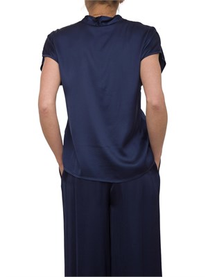 Blusa Kocca in tessuto blu effetto raso con manica scesa e scollo V in DONNA