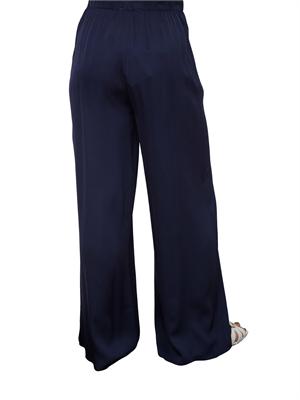 Pantalone ampio Kocca in tessuto blu effetto raso con coulisse in vita in DONNA