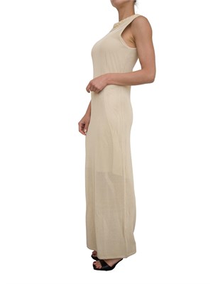 Abito lungo Kocca traforato beige con scollo treccia a V dietro in DONNA