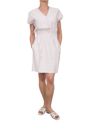 Abito corto Kocca in cotone lilla con coulisse in vita e chiusura a bottoni sopra in DONNA