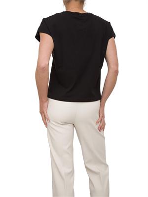 T-shirt nera Kocca con applicazioni strass sulla spalla in DONNA