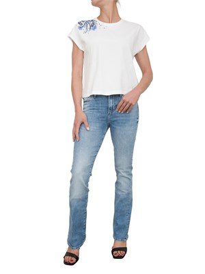 T-shirt bianca Kocca con applicazioni strass sulla spalla in DONNA