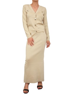Cardigan Blugirl in viscosa di lurex dorato con bottoni oro in DONNA