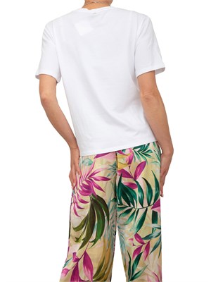 T-shirt bianca Blugirl con collana di cristalli a frange in DONNA