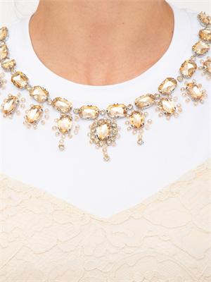 Completo donna Blugirl abito in pizzo beige e top bianco con ricamo gioielli in DONNA