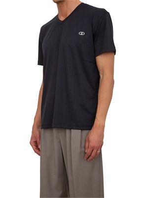 T-shirt uomo Liu Jo in misto cotone blu con scollo V e logo in UOMO