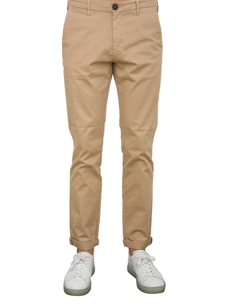 Pantalone chino Aiace Galassi in gabardina stretch beige