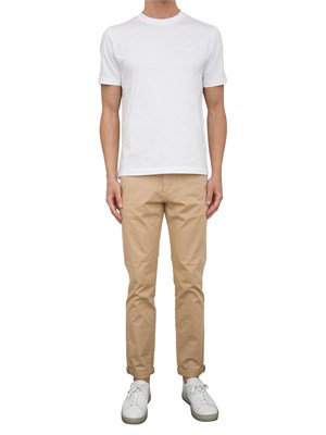 Pantalone chino Aiace Galassi in gabardina stretch beige in UOMO