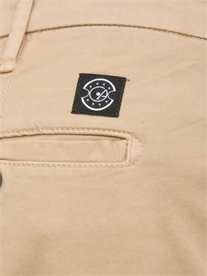 Pantalone chino Aiace Galassi in gabardina stretch beige in UOMO