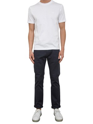 Pantalone chino Aiace Galassi in gabardina stretch blu in UOMO