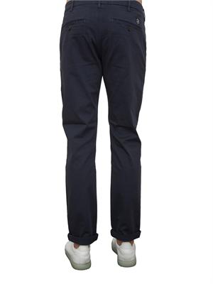 Pantalone chino Aiace Galassi in gabardina stretch blu in UOMO