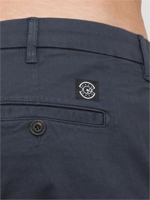 Pantalone chino Aiace Galassi in gabardina stretch blu in UOMO