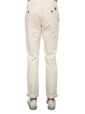 Pantalone chino Aiace Galassi in gabardina stretch avorio in UOMO