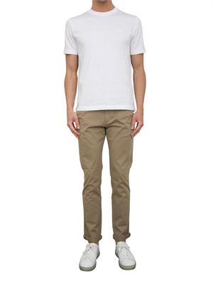 Pantalone chino Aiace Galassi in gabardina stretch taupe in UOMO