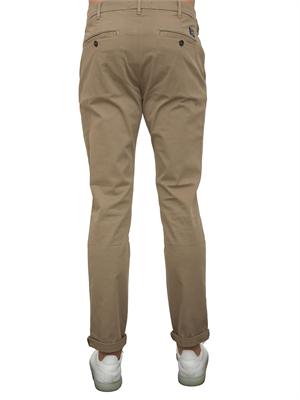 Pantalone chino Aiace Galassi in gabardina stretch taupe in UOMO