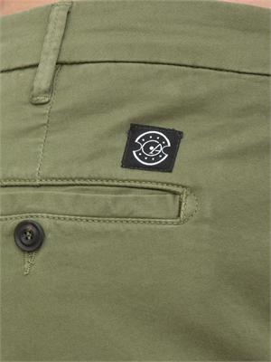 Pantalone chino Aiace Galassi in gabardina stretch verde in UOMO