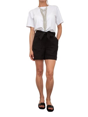 Shorts donna neri Guess Jeans in misto lino in DONNA