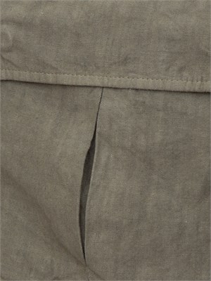 Giacca camicia Peserico uomo modello sahariana in puro lino tinto in capo verde in UOMO