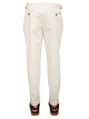 Pantalone uomo chino Peserico in gabardina di cotone stretch bianco in UOMO